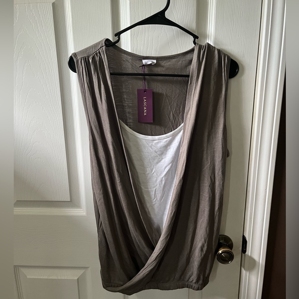 Women's Gray Drape Tank Top Size 8/10